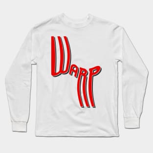 Warp Drop Shadow Typography (Red) Long Sleeve T-Shirt